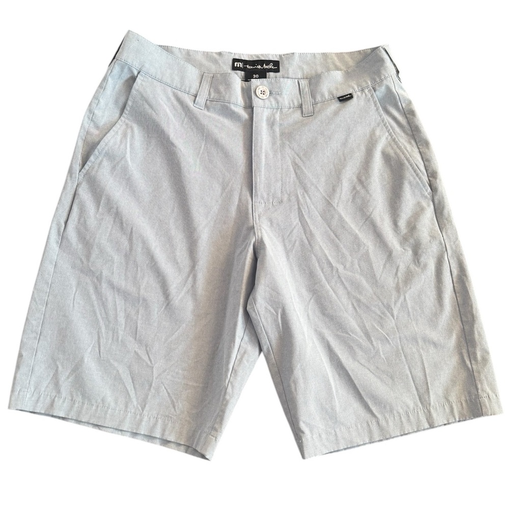 Travis Mathew Shorts Men’s Size 30 Baby Blue Chino Flat Front Performance Golf